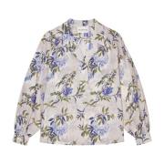 Blomstrete Bluse med Ballongermer