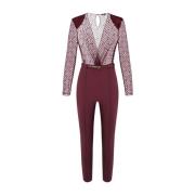 Rød jumpsuit med stil Tu02146E2-Cg3