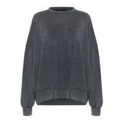 Svart Vasket Oversized Sweatshirt