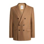 Dobbeltspent Beige Flanell Kasjmir Blazer