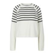 Stilig Raglan Pullover med Striper