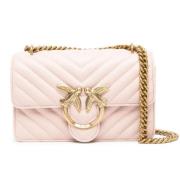 Matelasse Crossbody Veske i Blush Pink