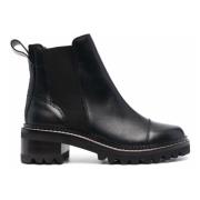 Svart skinn Mallory Bootie