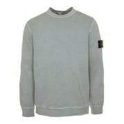 Diagonalt Vevd Sweatshirt med Rund Hals