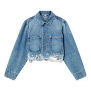 Vintage Blue Chain Pocket Denim Jacket