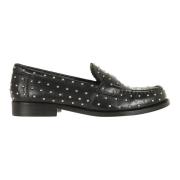 Svarte skinnloafers elegant stil