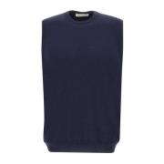 Blå Ull Kashmir Crew Neck Sweater