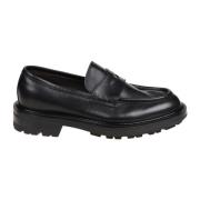 Klassisk Svart Skinn Loafer