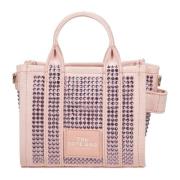 Mini Krystall Lerret Tote i Rosa