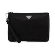 Svart Nylon Lommebok Pouch