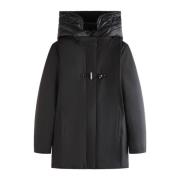 Sort Toggle Coat i Gabardine