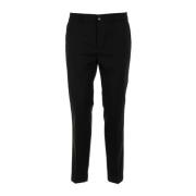 Slim Fit Svarte Bukser Flat Front