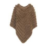 Brun Faux Fur Poncho Aw24