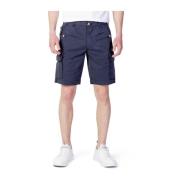 Blå Bomull Bermuda Shorts Herre Kolleksjon