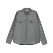 Grå Ullflanell Overshirt