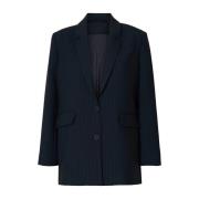 Avslappet Blazer Pin Stripe Mørk Safir