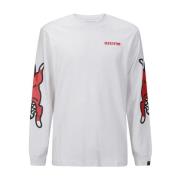 Hvit Logo Print Crew Neck T-skjorte