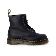 Lær Combat Boots med 3cm hæl