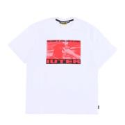 Hvit Menns Crew Neck T-skjorte