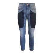 Skinny Jeans med Alcantara Patches