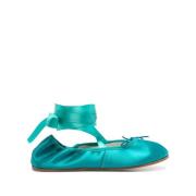 Teal Blue Slip-On Flate Sko