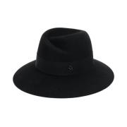 Svart Fedora Hatt med Grosgrain Trim