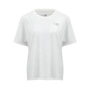 Hvit Jersey Crew Neck T-skjorte