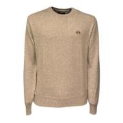 Beige Herre Genser med Frontlogo