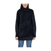 Svart Nylon Pullover Strikkeplagg