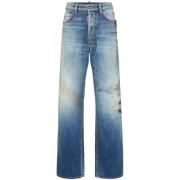 Blå Wide Leg Denim Jeans