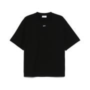 Svart Logo Print Crew Neck T-skjorte