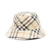 Vintage Check Mønster Rytter Hat