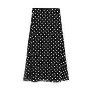 Paljett Polka Dot Chiffon Skjørt