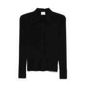 Svart Button-Up Genser