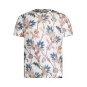 Blomstertrykk Crew Neck T-skjorte