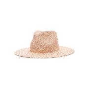 Beige Wide Brim Fedora Hat