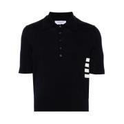 Navy Blue Polo Krage Sweater