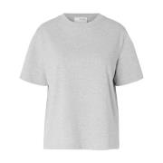 Essential Ss Boxy Tee - Light Grey Melange