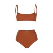 Terra Cotta High-Waisted Bikini Set