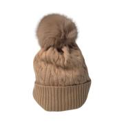 Beige Flettet Damehatt