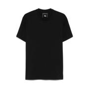 Svart Logo Print Crew Neck T-skjorte