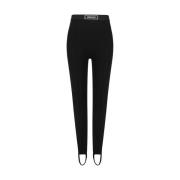 Monokrom Ribbet Leggings med Merke Monogram