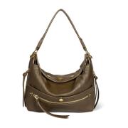 Brun Baguette Hobo Crossbody Veske