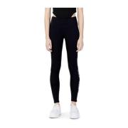 Sort Bomullsblanding Leggings Elastisk Midjebånd