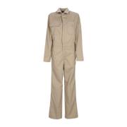 Ørken Sand Jumpsuit med Glidelås Lukking