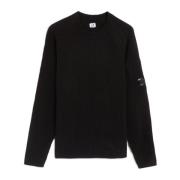 Svart Chenille Crewneck Vaffelgenser