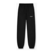 Sort bomulls sweatpant med glidelåslommer