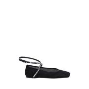 Svart Hvit Krystall Ballerina Flats