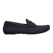 Blå Skinn Slip-On Moccasin Sko