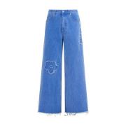 Blomsterapplikasjon Wide Leg Jeans